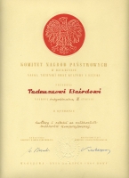Dyplom Nagrody Państwowej II stopnia